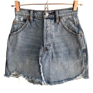 Free People Brea Cutoff Skirt in Mile High Blue Size 24